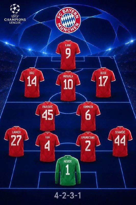ترکیب رسمی بایرن مونیخ مقابل پاریس@fcbayernir…
