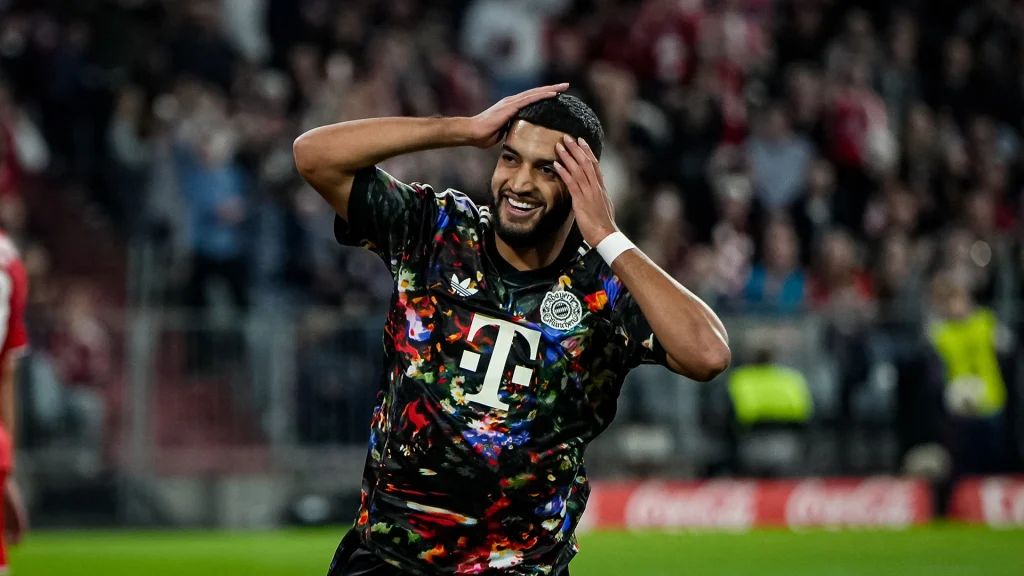 Ismael Saibari jubelt während des Bundesligaspiels zwischen dem FC Bayern und Union Berlin