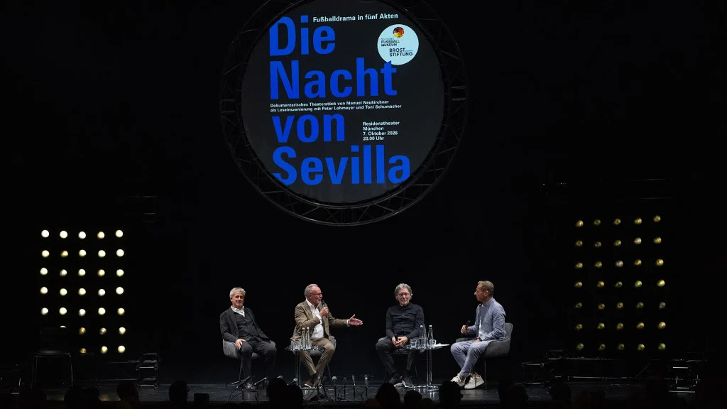Karl-Heinz Rummenigge with Pierre Littbarski and Toni Schumacher