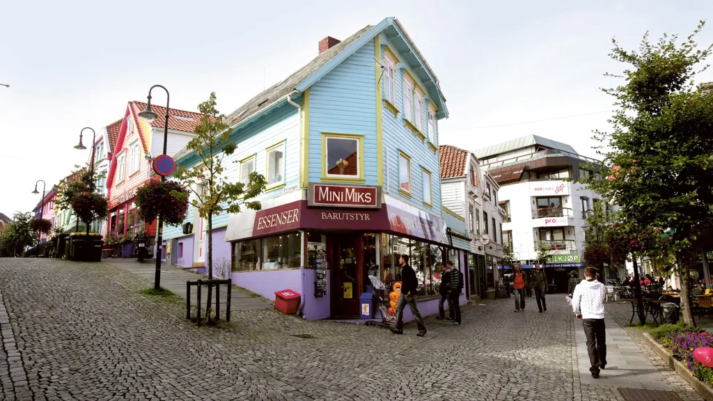 Shopping street in Stavanger, Norway